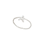 925 Sterling Silver Personalized Gold Bead Chain Ring(Zi̇nci̇ri̇ Cs40015)
