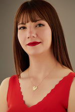 925 Sterling Silver Double V Necklace