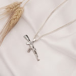 925 Sterling Silver Curb Chain Submachine Gun Necklace