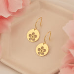 925 Sterling Silver 14K Solid Gold Daisy Dangle Earrings