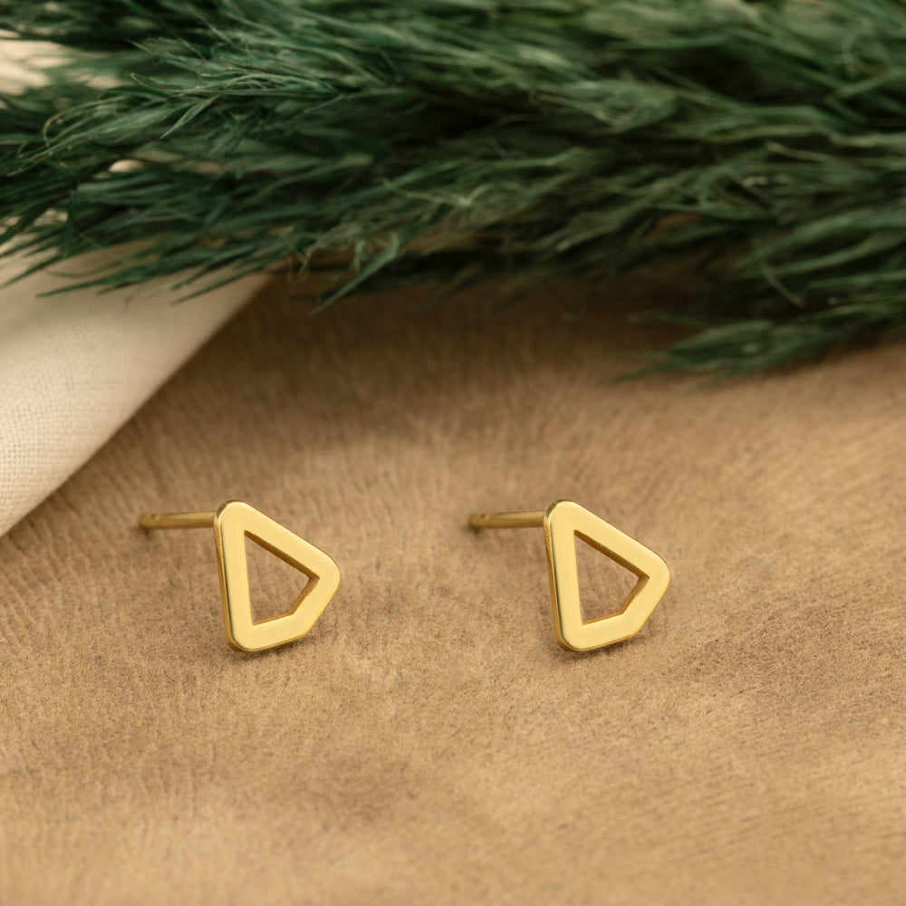 925 Sterling Silver Thick Triangle Earring