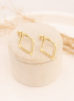 925 Sterling Silver Diamond Shape Ear Jacket Earrings