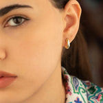 925 Sterling Silver Domed Kalin Hoop Earrings 14 Mm