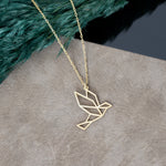 925 Sterling Silver Origami Bird Necklace