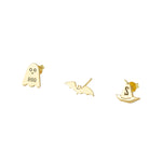 925 Sterling Silver Ghost Studs