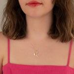 925 Sterling Silver Multi Color Enamel Bird Necklace