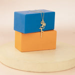925 Sterling Silver Birth Flower Name Necklace Vertical