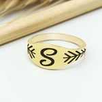 925 Sterling Silver Personalized Initial Ring