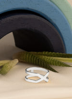 925 Sterling Silver Double X Ring