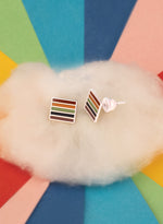 925 Sterling Silver Pride Flag Earrings