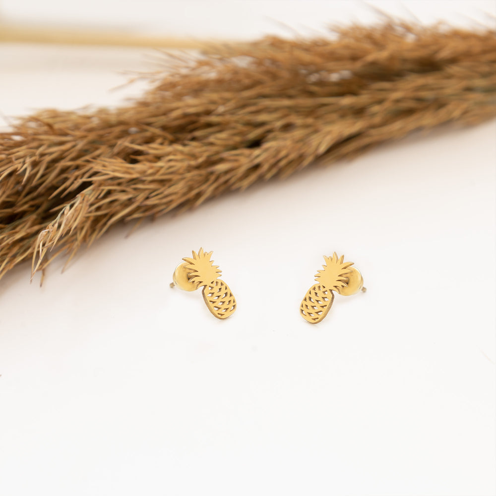 925 Sterling Silver Tiny Peace Pineapple Earrings