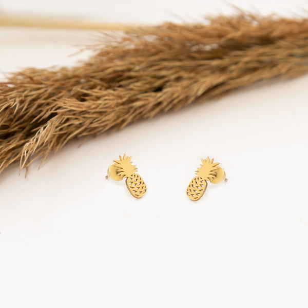 925 Sterling Silver Tiny Peace Pineapple Earrings