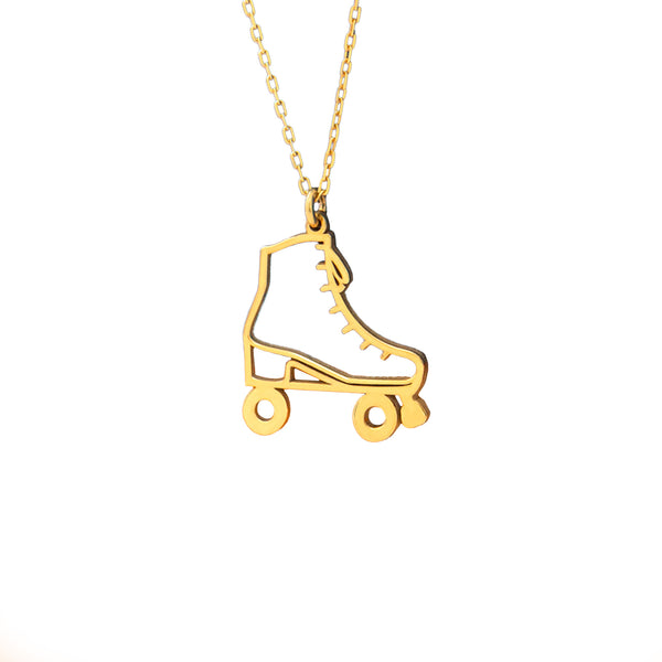 925 Sterling Silver Roller Skate Necklace