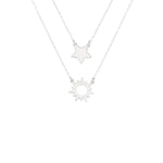 925 Sterling Silver Sun And Star Necklace