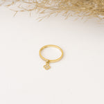 925 Sterling Silver Heart Dangle Ring