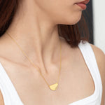 925 Sterling Silver Half Circle Necklace