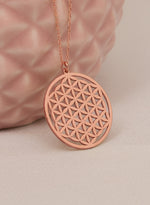 925 Sterling Silver Yaşam Çi̇çeği̇ Necklace