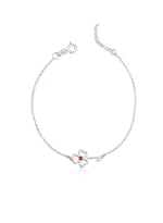 925 Sterling Silver Birth Stone Key Bracelet