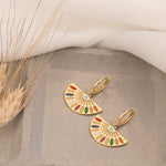 925 Sterling Silver Enamel African Earrings