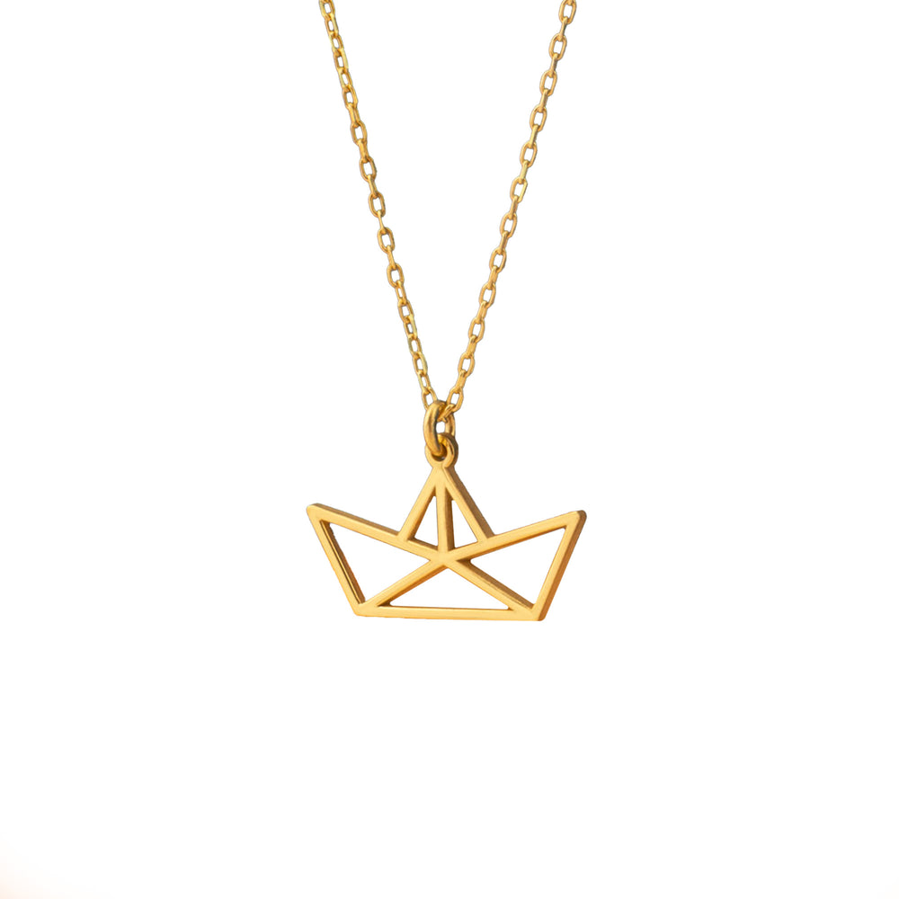 925 Sterling Silver Ship Necklace