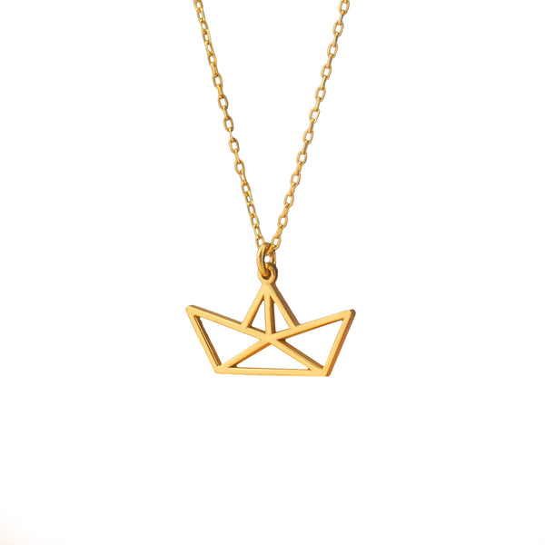925 Sterling Silver Ship Necklace