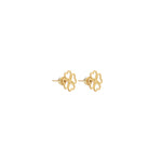 925 Sterling Silver Heart Four Leaf Clover Studs
