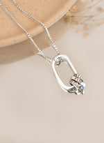 925 Sterling Silver Unique Paperclip Necklace With Birthstone