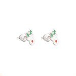 925 Sterling Silver Reindeer Stud Earrings