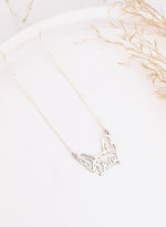 925 Sterling Silver Dog Head And Name Necklace