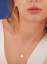 925 Sterling Silver Initial Pole Star Necklace