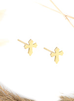 925 Sterling Silver Tiny Cross Earring