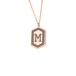 925 Sterling Silver Hexagon Initial Necklace