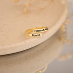 925 Sterling Silver Adjustable Two Name Wrap Ring