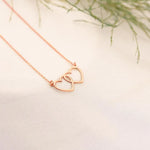 925 Sterling Silver Çift Heart Necklace