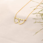 925 Sterling Silver Çift Heart Necklace