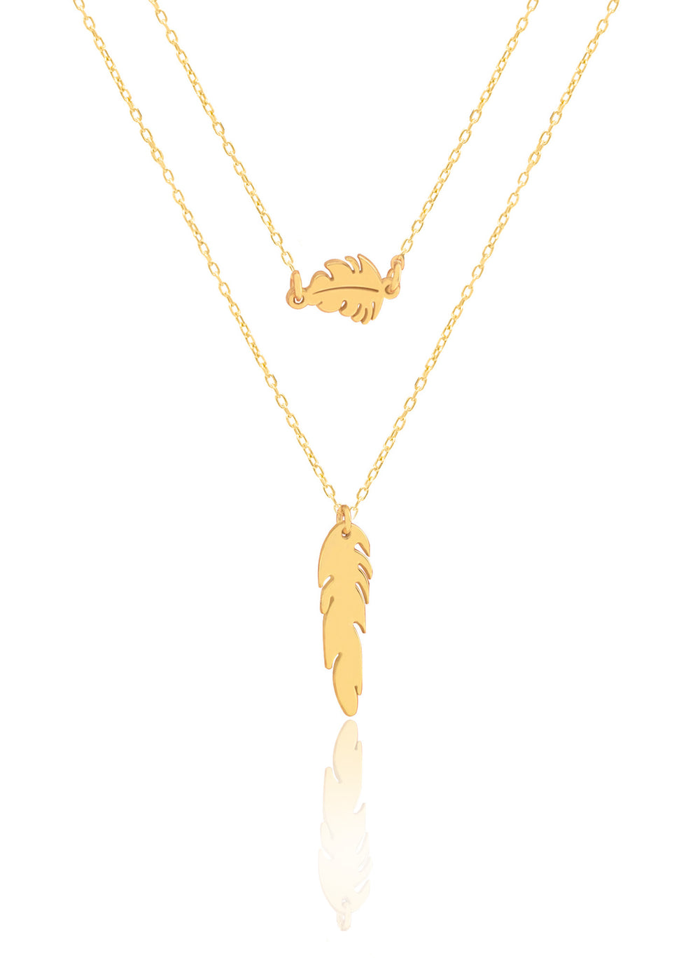 925 Sterling Silver Double Leaf Necklace