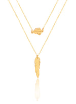 925 Sterling Silver Double Leaf Necklace