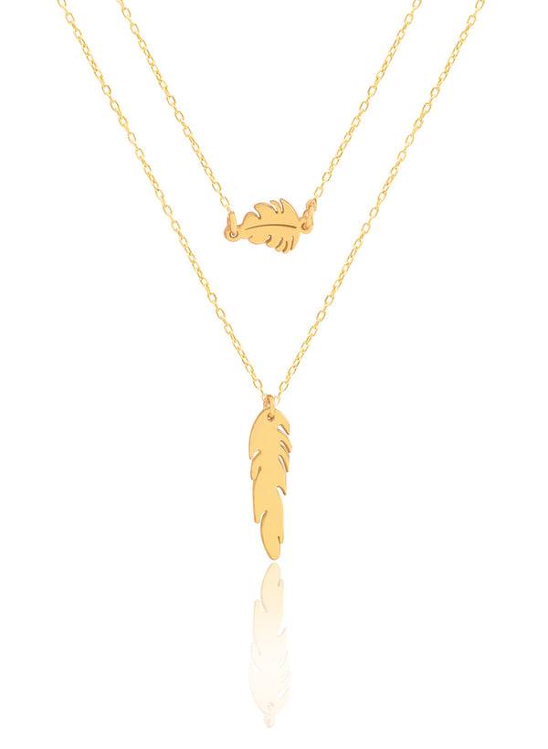 925 Sterling Silver Double Leaf Necklace