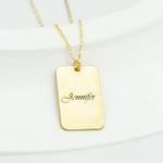 925 Sterling Silver Personalised Name Tag Necklace