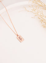 925 Sterling Silver Tiny Bar Name Necklace