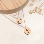 925 Sterling Silver Three Layer Couple Initials Necklace