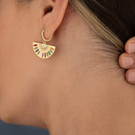925 Sterling Silver Enamel African Earrings