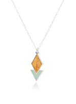 925 Sterling Silver Enamel Diamond And Triangle Necklace