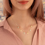 925 Sterling Silver Drop Sequin Necklace
