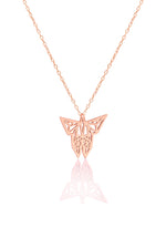 925 Sterling Silver Butterfly Origami Necklace