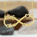 925 Sterling Silver Infinity Necklace With Names