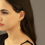 925 Sterling Silver Threader Triangle Chain Earrings