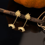 925 Sterling Silver Spider Web And Spider Earrings