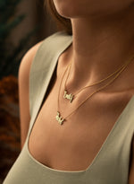 925 Sterling Silver Personalized Double Name Double Chain Necklace