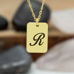 925 Sterling Silver Personalised Initial Tag Necklace